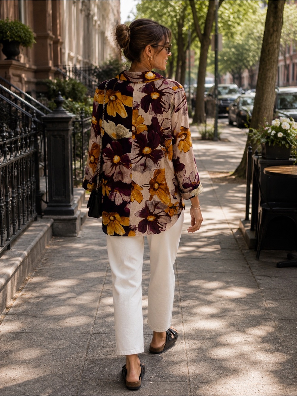 NWT Radzoli Floral Button Front Blouse Women’s Large Sheer 3/4 Sleeve - Picture 9 of 9